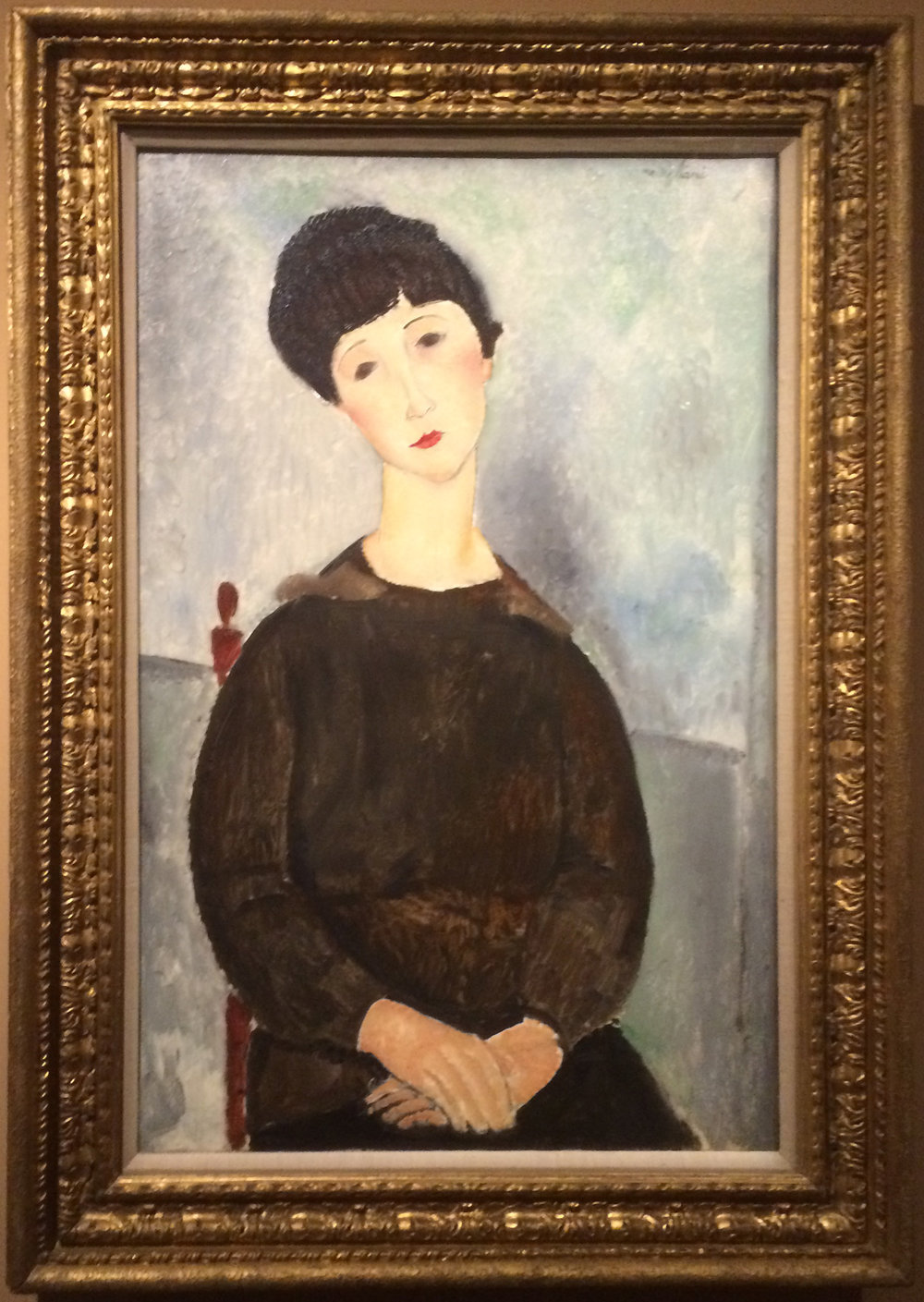 Рис.13 Амедео Модильяни "Сидящая молодая женщина" (1918, Musée national Picasso-Paris) 